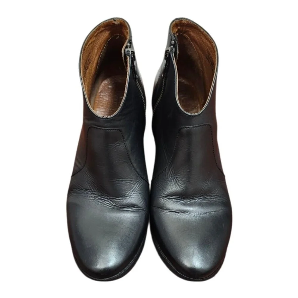 Frye - Nora Zip Short Ankle Leather Boots Black Women's Size US 8.5M